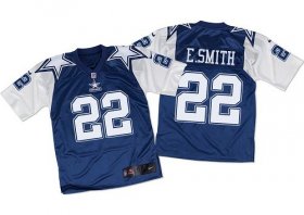 Wholesale Cheap Nike Cowboys #22 Emmitt Smith Navy Blue/White Throwback Men\'s Stitched NFL Elite Jersey