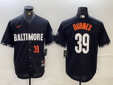 Cheap Men's Baltimore Orioles #39 Corbin Burnes Number Black 2023 City Connect Cool Base Stitched Jersey