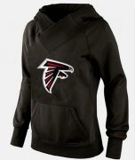 Wholesale Cheap Women's Atlanta Falcons Logo Pullover Hoodie Black-1