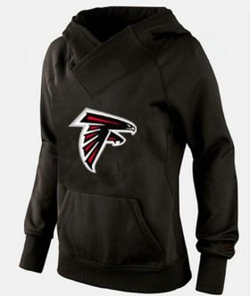Wholesale Cheap Women\'s Atlanta Falcons Logo Pullover Hoodie Black-1