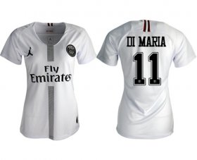 Wholesale Cheap Women\'s Jordan Paris Saint-Germain #11 Di Maria Away Soccer Club Jersey