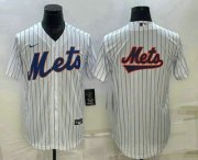 Cheap Men's New York Mets Big Logo White Cool Base Stitched Baseball Jerseys