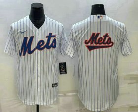 Cheap Men\'s New York Mets Big Logo White Cool Base Stitched Baseball Jerseys