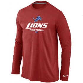 Wholesale Cheap Nike Detroit Lions Critical Victory Long Sleeve T-Shirt Red