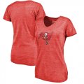Wholesale Cheap Women's Tampa Bay Buccaneers NFL Pro Line by Fanatics Branded Red Distressed Team Logo Tri-Blend T-Shirt
