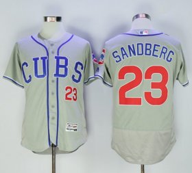 Wholesale Cheap Cubs #23 Ryne Sandberg Grey Flexbase Authentic Collection Alternate Road Stitched MLB Jersey