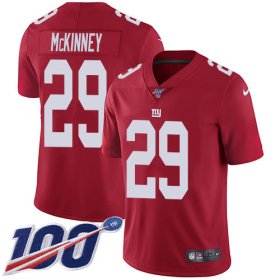 Wholesale Cheap Nike Giants #29 Xavier McKinney Red Alternate Men\'s Stitched NFL 100th Season Vapor Untouchable Limited Jersey