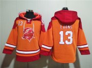 Wholesale Cheap Men's Tampa Bay Buccaneers #13 Mike Evans Orange Red Ageless Must-Have Lace-Up Pullover Hoodie