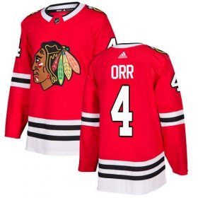 Wholesale Cheap Adidas Blackhawks #4 Bobby Orr Red Home Authentic Stitched NHL Jersey