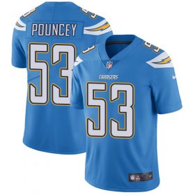 Wholesale Cheap Nike Chargers #53 Mike Pouncey Electric Blue Alternate Men\'s Stitched NFL Vapor Untouchable Limited Jersey
