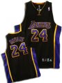 Wholesale Cheap Los Angeles Lakers #24 Kobe Bryant Black With Purple Swingman Jersey