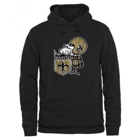 Wholesale Cheap Men\'s New Orleans Saints Pro Line Black Throwback Logo Pullover Hoodie
