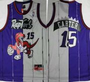 Wholesale Cheap Men's Toronto Raptors #15 Vince Carter Purple White Two Tone Stitched NBA Hardwood Classic Swingman Jersey