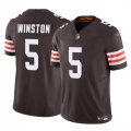 Cheap Men's Cleveland Browns #5 Jameis Winston Brown 2023 F.U.S.E Vapor Limited Football Stitched Jersey