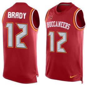 Wholesale Cheap Nike Buccaneers #12 Tom Brady Red Team Color Men\'s Stitched NFL Limited Tank Top Jersey