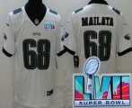 Cheap Men's Philadelphia Eagles #68 Jordan Mailata Limited White Super Bowl LVII Vapor Jersey