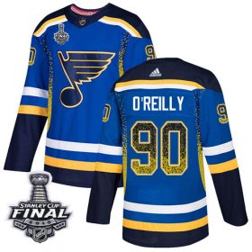 Wholesale Cheap Adidas Blues #90 Ryan O\'Reilly Blue Home Authentic Drift Fashion 2019 Stanley Cup Final Stitched NHL Jersey