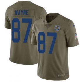 Wholesale Cheap Nike Colts #87 Reggie Wayne Olive Men\'s Stitched NFL Limited 2017 Salute to Service Jersey