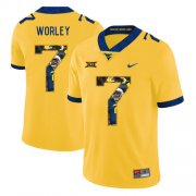 Wholesale Cheap West Virginia Mountaineers 7 Daryl Worley Yellow Fashion College Football Jersey