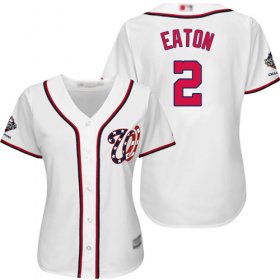Wholesale Cheap Nationals #2 Adam Eaton White Home 2019 World Series Champions Women\'s Stitched MLB Jersey