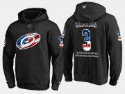 Wholesale Cheap Hurricanes #3 Steve Chiasson NHL Banner Wave Usa Flag Black Hoodie