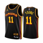 Wholesale Cheap Men's Atlanta Hawks #11 Trae Young 2022-23 Black Statement Edition Stitched Jersey