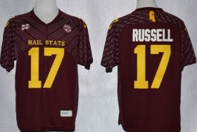 Wholesale Cheap Mississippi State Bulldogs #17 Tyler Russell Red Jersey