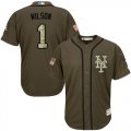 Wholesale Cheap Mets #1 Mookie Wilson Green Salute to Service Stitched Youth MLB Jersey