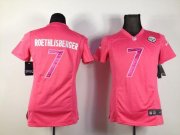 Wholesale Cheap Nike Steelers #7 Ben Roethlisberger Pink Sweetheart Women's Stitched NFL Elite Jersey