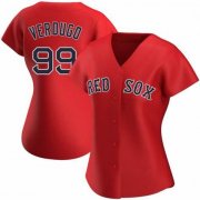 Wholesale Cheap Red Sox #99 Alex Verdugo Red Alternate Women's Stitched Baseball Jersey