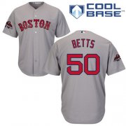 Wholesale Cheap Red Sox #50 Mookie Betts Grey Cool Base 2018 World Series Champions Stitched Youth MLB Jersey