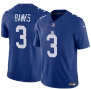 Cheap Men's New York Giants #3 Deonte Banks Blue 2023 F.U.S.E. Vapor Untouchable Limited Football Stitched Jersey