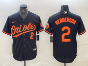 Cheap Men's Baltimore Orioles #2 Gunnar Henderson Number Black Cool Base Stitched Jersey
