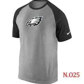 Wholesale Cheap Nike Philadelphia Eagles Ash Tri Big Play Raglan NFL T-Shirt Grey/Black