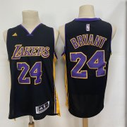 Wholesale Cheap Los Angeles Lakers #24 Kobe Bryant Revolution 30 Swingman New Black With Purple Adidas Jersey