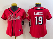 Wholesale Cheap Women's San Francisco 49ers #19 Deebo Samuel Red Color Rush With Patch Cool Base Stitched Baseball Jersey