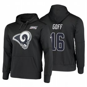 Wholesale Cheap Los Angeles Rams #16 Jared Goff Nike NFL 100 Primary Logo Circuit Name & Number Pullover Hoodie Charcoal