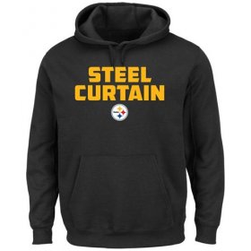 Wholesale Cheap Pittsburgh Steelers Majestic Hot Phrase Pullover Hoodie Black