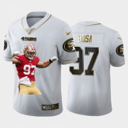 Cheap San Francisco 49ers #97 Nick Bosa Nike Team Hero 1 Vapor Limited NFL 100 Jersey White Golden