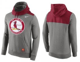 Wholesale Cheap Men\'s St.Louis Cardinals Nike Gray Cooperstown Collection Hybrid Pullover Hoodie_1