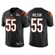 Wholesale Cheap Men's Cincinnati Bengals #55 Logan Wilson 2022 Black Super Bowl LVI Vapor Limited Stitched Jersey