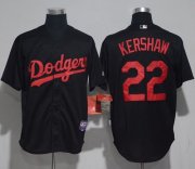 Wholesale Cheap Dodgers #22 Clayton Kershaw Black Strip Stitched MLB Jersey