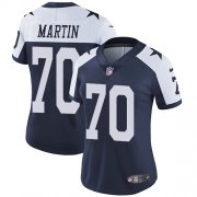 Wholesale Cheap Nike Cowboys #70 Zack Martin Navy Blue Thanksgiving Women's Stitched NFL Vapor Untouchable Limited Throwback Jersey