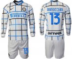 Wholesale Cheap Men 2020-2021 club Inter milan away long sleeve 13 white Soccer Jerseys