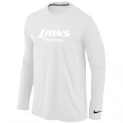 Wholesale Cheap Nike Detroit Lions Authentic Font Long Sleeve T-Shirt White