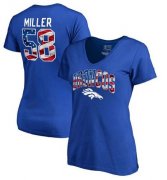 Wholesale Cheap Women's Denver Broncos #58 Von Miller NFL Pro Line by Fanatics Branded Banner Wave Name & Number T-Shirt Royal