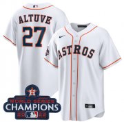 Wholesale Cheap Men's Houston Astros #27 Jose Altuve White 2022 World Series Champions Home Stitched Baseball Jersey
