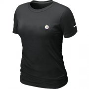 Wholesale Cheap Women's Nike Pittsburgh Steelers Chest Embroidered Logo T-Shirt Black