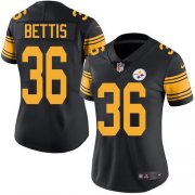 Wholesale Cheap Nike Steelers #36 Jerome Bettis Black Women's Stitched NFL Limited Rush Jersey