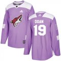 Wholesale Cheap Adidas Coyotes #19 Shane Doan Purple Authentic Fights Cancer Stitched Youth NHL Jersey